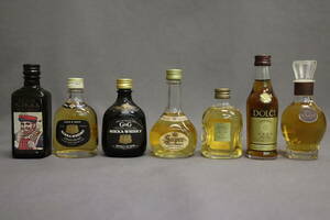 ■未開栓 7本セット NIKKA WHISKY ミニボトル ニッカ ウイスキー ブランデー VSOP ミニチュアボトル 小瓶 G＆G DOLCE スーパー ブラック