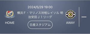 横浜F マリノス　柏レイソル　5月29日　日産スタジアム　Jリーグ J1 サッカー観戦　ペアチケット　大人2名　サッカー観戦　スポーツ観戦