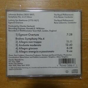 41099509;【CD/CHESKYRECORDS】REINER/LEIBOWITZ / BRAHMS:SYMPHONY NO.4 etc.(CHESKYCD6)の画像2