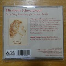 017685119521;【2CD/MUSIC&ARTS】SCHWARZKOPF / EARLY SONG RECORDINGS FOR GERMAN RADIO(CD1195)_画像2