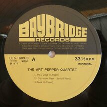 46075879;【国内盤/BAYBRIDGE/MONO/美盤】The Art Pepper Quartet / S・T_画像3