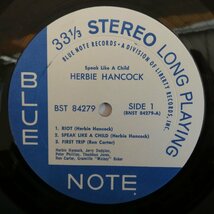 46075999;【US盤/BLUE NOTE/LIBERTY/VAN GELDER刻印/見開き】Herbie Hancock / Speak Like A Child_画像3