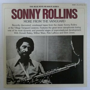 46076231;【国内盤/BLUE NOTE/プロモ白ラベル/2LP/MONO/見開き】Sonny Rollins / More From The Vanguard