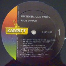 14031599;【US盤/LIBERTY/艶黒ラベル/MONO/深溝】Julie London / Whatever Julie Wants_画像3
