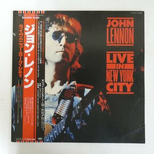 46076763;【帯付/プロモ白ラベル/美盤】John Lennon / Live In New York City