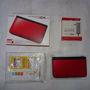 Q10739[ shipping possible! original box attaching! body beautiful goods!] Nintendo NINTENDO 3DS LL red × black + AC adapter 