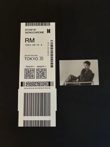 BTS MONOCHROME 入場特典 タグ RM ステッカー 2点