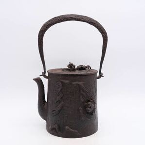鉄瓶 蟹盛上 鉄蓋 煎茶道具 急須 湯沸 金属工芸 茶道具 の画像1