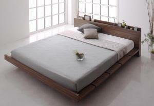  modern design low bed FRANCLIN Frank Lynn premium pocket coil with mattress walnut Brown black 
