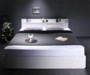  shelves * outlet attaching storage bed Millialdmi real do standard pocket coil with mattress double white black 