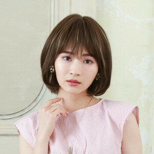 plisilaBEAUTE total hand .. all wig air Lee round Bob person wool Mix mesh Brown BA-102-ZMBR