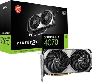 MSI GeForce RTX 4070 VENTUS 2X E 12G OC 2ファン コンパクトサイズ グラフィックスカード VD8664