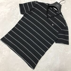 BURBERRY BLACK LABEL Burberry Black Label короткий рукав футболка cut and sewn окантовка черный серый размер 2 M мужской tops 