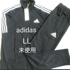 adidas ジャージ 上下セット メンズ XL(O) 黒 未使用 ドライ 3本ライン