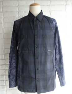 半額以下！、★新品 ロアー roarguns クレージーパターン チェック シャツ CHECK×BANDANA CRAZY PATTERN SHIRTS ≠ バックラッシュ STRUM