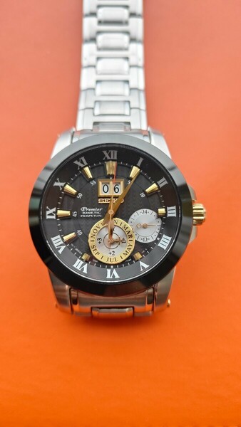 【美品】セイコー プルミエ キネティック パーペチュアルカレンダー SEIKO PREMIER KINETIC『NOVAK DJOKOVIC 選手』限定モデル 黒文字盤