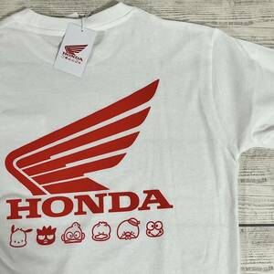 ★ HONDA(ホンダ) × Sanrio(サンリオ) コラボ ★ 半袖Tシャツ Mサイズ 白色 スーパーカブ 日本限定販売 本田技研 (タグ付き新品未使用)