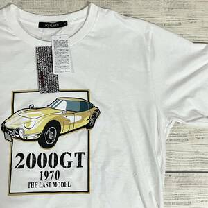 ★ TOYOTA 2000GT (トヨタ にせんジーティー) ★ 3Lサイズ 白 半袖Tシャツ 旧車 オープンカー MF10 MF10L YAMAHA (タグ付き新品未使用)
