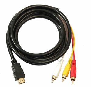 新品　金メッキ HDMI A/M TO RCA3 変換ケーブル 1.5m ④