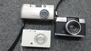 ♯3905【カメラおまとめ　3個】・OLYMPUS　PEN-D　・CASIO EXILIM HS・RICHO　caplio G3　動作未確認　付属品無し