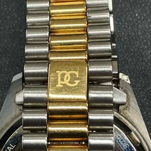 #3658 稼働 ピエールギルソン 18K GOLDベゼル 石付 デイト AT/自動巻 メンズ腕時計 リューズ不良の画像6