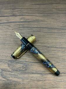 #7016 1 jpy start SAILOR sailor fountain pen pen .21K 875 inside . total . large . special .. goods mother-of-pearl lacqering Sakura current unused beautiful goods 
