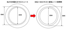 BLITZ ダンパーZZ-R 専用 スラスト変換シート 2枚入り ID62のブリッツ車高調にID65スプリングを使用可能_画像2