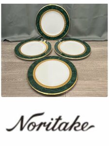 X616 ノリタケ Noritake 4712 FITZGERALD フィッツジェラルド 丸皿 大皿 プレート 4枚 金彩