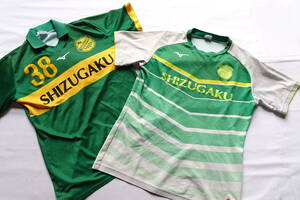 Mizuno/ Mizuno / форма / рубашка с коротким рукавом / футболка /SHIZUGAKU/2 шт. комплект / футбол / игра рубашка /. номер 38/ зеленый / зеленый /L размер (5/23R)