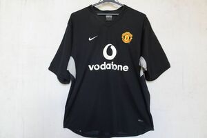 NIKE DRY-FIT/ナイキ/半袖Tシャツ/MANCHESTER UNITED/マンチェスター/サッカー/ユニフォーム/Vネック/黒/ブラック/Mサイズ(5/20R)