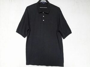 LANDS' END/ランズエンド/半袖ポロシャツ/Tシャツ素材/裾サイドスリット入/黒/ブラック/Mサイズ(5/7R)