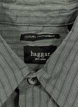 E-2113 \800即決セール 本場アメカジ輸入古着シャツ HAGGAR グレー系ストライプ 長袖レギュラーカラーシャツ L (US-FIT) _画像4
