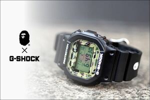 【電池交換済】G-SHOCK×A BATHING APE Gショック×アベイシングエイプ サルカモ 腕時計 DW-5600VT
