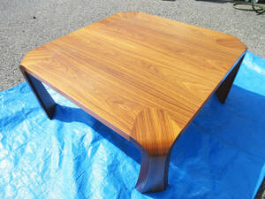 SH5898[ retro низкий стол ] Tendo Mokko . Saburou rose дерево низкий стол *70 годы Vintage центральный стол стол стол *75cm×75cm×34cm* б/у *