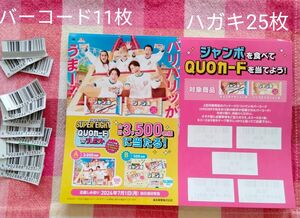 11枚　バーコード　応募ハガキ　森永　チョコモナカジャンボ　super eight　スマイルキャンペーン