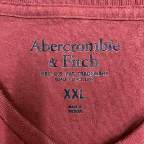 Abercrombie & Fitch アバクロ Tシャツ 半袖カットソー Vネック サイズXXL レッド 赤 メンズ トップス 最落なし （O19）の画像6