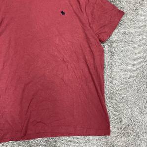 Abercrombie & Fitch アバクロ Tシャツ 半袖カットソー Vネック サイズXXL レッド 赤 メンズ トップス 最落なし （O19）の画像5