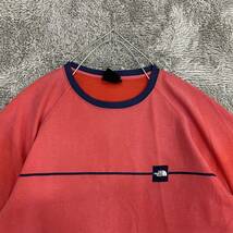 THE NORTH FACE ノースフェイス Tシャツ 半袖カットソー ラグラン サイズXL レッド 赤 メンズ トップス 最落なし （O19）_画像3