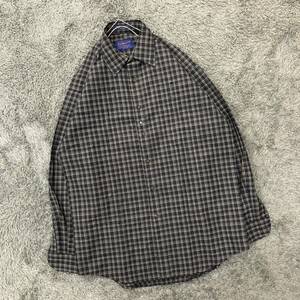 PENDLETON ペンドルトン チェックシャツ 長袖シャツ サイズM VINTAGE ヴィンテージ ビンテージ グレー メンズ トップス 最落なし （P19）