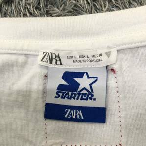 STARTER by ZARA スターター ザラ 半袖Tシャツ 半袖カットソー サイズL ロゴ刺繍 ホワイト 白 コットン メンズ トップス 最落なし （P19）の画像6
