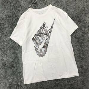 NIKE ナイキ 半袖Tシャツ 半袖カットソー サイズL ホワイト 白 ロゴプリント スウッシュ 迷彩 カモフラ メンズ トップス 最落なし （P19）