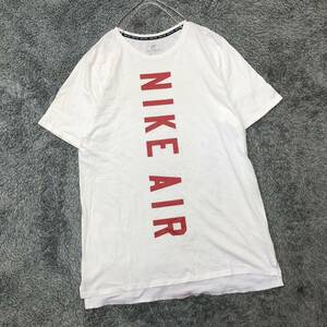 NIKE ナイキ AIR 半袖Tシャツ 半袖カットソー サイズXL ホワイト 白 ロゴプリント レッド 薄手 タグレス メンズ トップス 最落なし （P19）