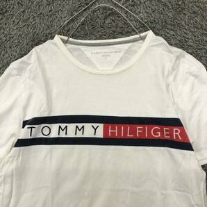 Tommy Hilfiger トミーヒルフィガー 半袖Tシャツ 半袖カットソー サイズM ホワイト 白 刺繍ロゴ コットン メンズ トップス 最落なし（P19）の画像3