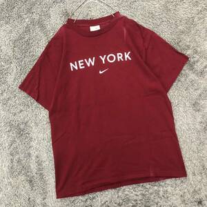 NIKE ナイキ 半袖Tシャツ 半袖カットソー サイズM New York ニューヨーク レッド 赤 スウッシュ プリント メンズ トップス 最落なし（P19）