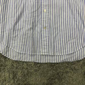 J.PRESS ジェイプレス ボタンダウンシャツ 長袖シャツ サイズL ストライプ ライトブルー 水色 コットン メンズ トップス 最落なし （P19）の画像4