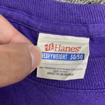 Hanes ヘインズ Tシャツ 半袖カットソー サイズM パープル 紫 メンズ トップス 最落なし （R19）_画像6