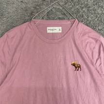 Abercrombie&Fitch アバクロ Tシャツ 半袖カットソー サイズXL ピンク メンズ トップス 最落なし （R19）_画像3