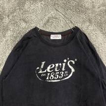 Levi's リーバイス RedTab レッドタブ 長袖Tシャツ ロンT 長袖カットソー サイズXL プリントロゴ ネイビー メンズ トップス 最落無 （R19）_画像3