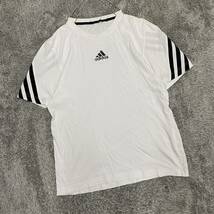 adidas アディダス Tシャツ 半袖カットソー ホワイト 白 メンズ トップス 最落なし （U19）_画像1