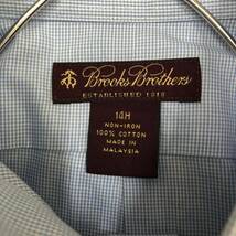 Brooks Brothers ブルックスブラザーズ ボタンダウン ドレスシャツ 長袖シャツ サイズ14 ブルー コットン メンズ トップス 最落なし（T19）_画像6